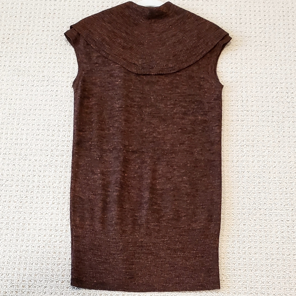 Tracy Reese Wool/Linen Cranberry Black Longline Vest Cardigan Sweater, Med, EUC - Picture 15 of 16